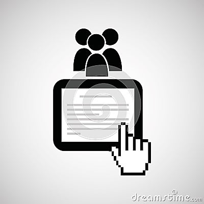 download connection internet document social media Cartoon Illustration