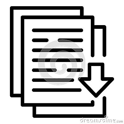 Download documents icon outline vector. File upload Vector Illustration