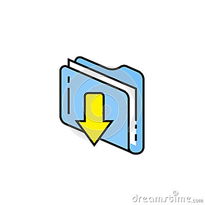 Download file line icon Vector Illustration