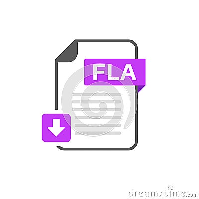 Download FLA file format, extension icon Stock Photo