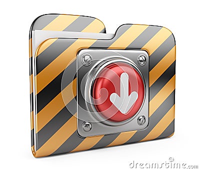 Download folder with button. 3D icon isolated Stock Photo