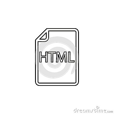 Download HTML document icon - vector file format Vector Illustration