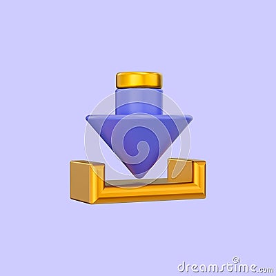 Download icon 3d render concept for data documents files save Stock Photo