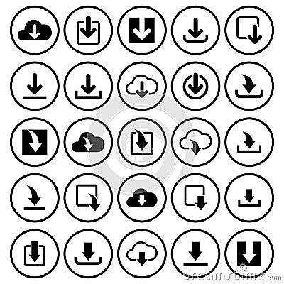 Download icon set vector design symbol Vector Illustration