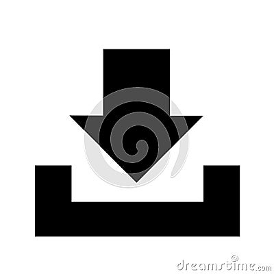 Download - icon, sign, symbol and pictogram for downloading file and data. Cartoon Illustration