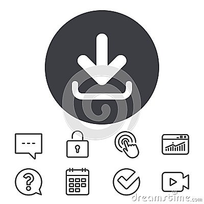 Download icon. Upload button. Vector Illustration