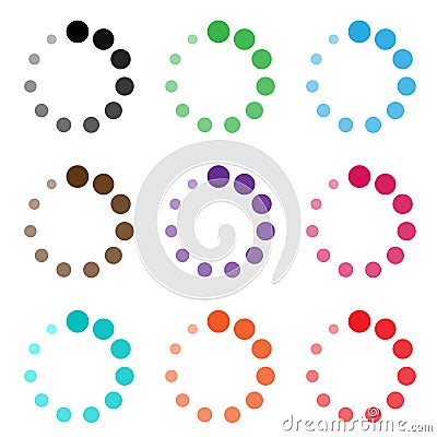 download icon Website Buffer Loader A spinning circle to download information on the website Vector Illustration