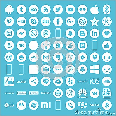 Icons for Social Media Victor Vector Illustration