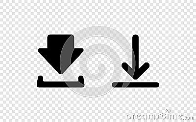 Download icons. Download or upload vector icons, isolated. Arrow buttons. Vector illustration Vector Illustration