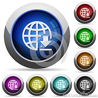 Download from internet glossy buttons Stock Photo
