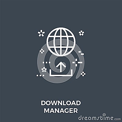 Download Manager icon vector. Vector Illustration