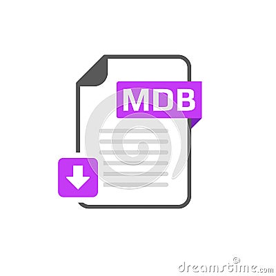 Download MDB file format, extension icon Stock Photo