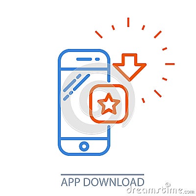 Download smartphone app - mobile application purchase icon Vector Illustration