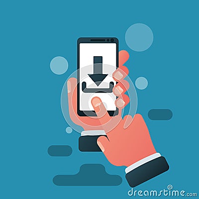 Download smartphone icon. Vector Illustration