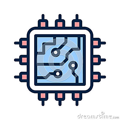 Download this unique icon of ai processor, microprocessor vector Vector Illustration