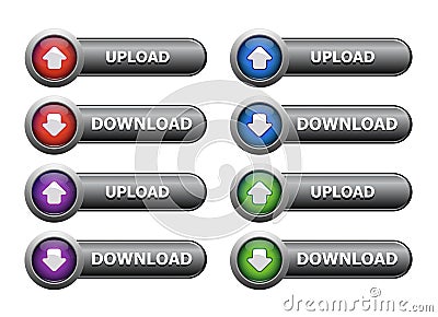 Download and Upload Button Stock Photo