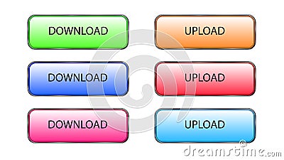 Download and upload buttons Stock Photo