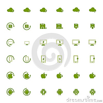 36 Download-Upload Icons Stock Photo