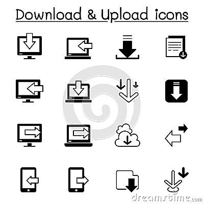 Download & Upload icons set vector illustration graphic design Vector Illustration