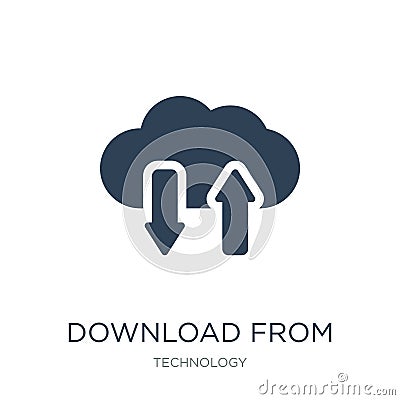 download from virtual cloud icon in trendy design style. download from virtual cloud icon isolated on white background. download Vector Illustration