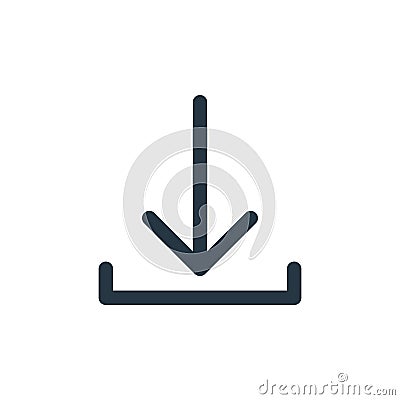 downloaded icon vector from arrows concept. Thin line illustration of downloaded editable stroke. downloaded linear sign for use Vector Illustration