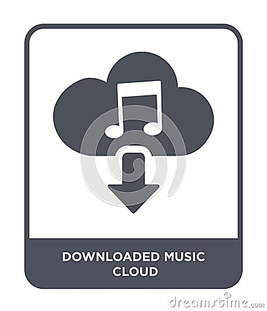 downloaded music cloud icon in trendy design style. downloaded music cloud icon isolated on white background. downloaded music Vector Illustration