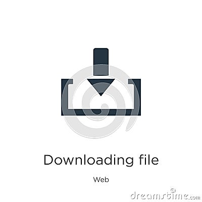 Downloading file icon vector. Trendy flat downloading file icon from web collection isolated on white background. Vector Vector Illustration