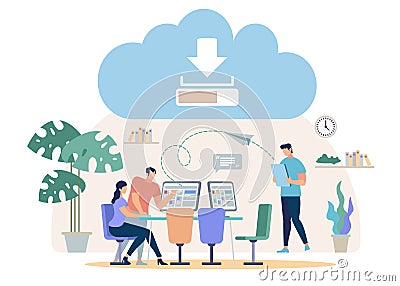 Downloading Files from Online Cloud Vector Concept Vector Illustration