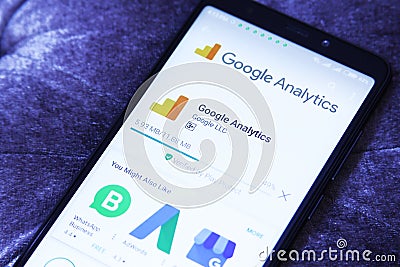 Google Analytics app Editorial Stock Photo