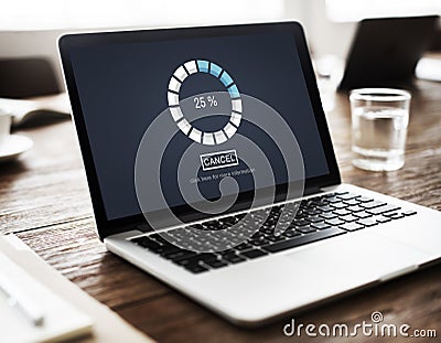 Downloading Progress Process Icon Cancel Concept Stock Photo