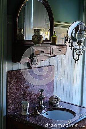 Nineteen century old victorian style bathroom Stock Photo