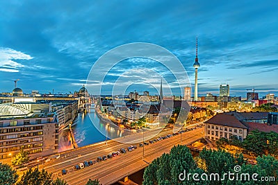 Downtown Berlin with the Television Tower Stock Photo