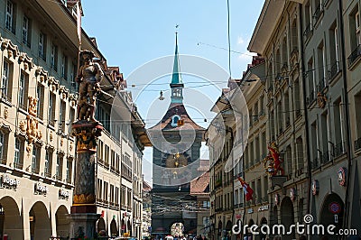 Downtown Berne, Swiss Editorial Stock Photo