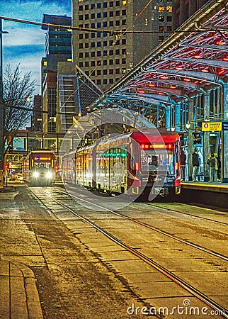 Downtown Calgary transit system Editorial Stock Photo