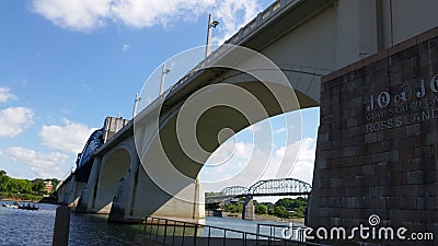 Downtown Chattanooga Tennessee under bridge Editorial Stock Photo