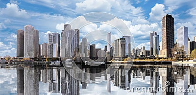 Downtown Chicago Cityscape Skyline Reflections Stock Photo