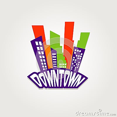Downtown City Logo Symbol Icon Stock Photo
