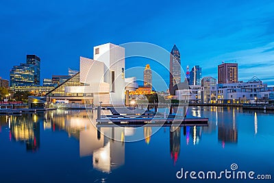 Downtown Cleveland skyline from the lakefront Editorial Stock Photo
