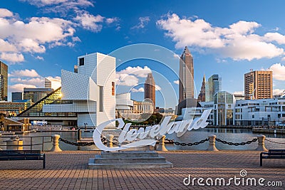 Downtown Cleveland skyline Stock Photo