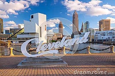 Downtown Cleveland skyline Stock Photo