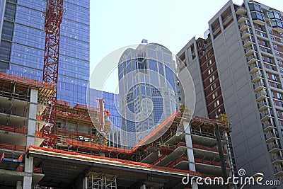 Downtown construction Seattle Stock Photo