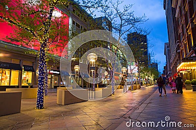 Downtown Denver Colorado 16th Street Mall Editorial Stock Photo