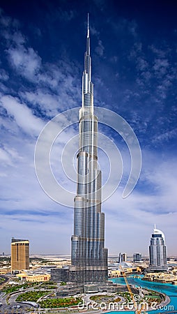 Downtown Dubai view with the Burj Khalifa and the Editorial Stock Photo