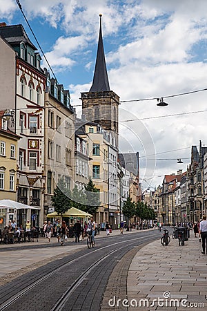 Downtown Erfurt, Germany Editorial Stock Photo