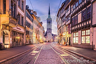 Downtown Erfurt, Germany Editorial Stock Photo