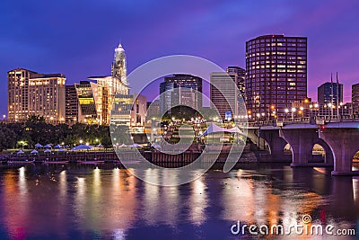 Downtown Hartford, Connecticut Skyline Stock Photo