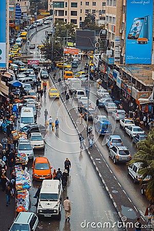 Downtown of Hebron City, West Bank, Palestine at 2.11.2014 Editorial Stock Photo