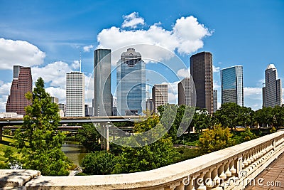 Downtown Houston Texas Cityscape Skyline Stock Photo