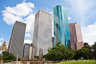 Downtown Houston Texas Cityscape Skyline Stock Photo