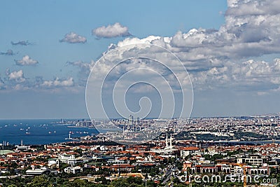 Downtown of istanbul view from the asian part Editorial Stock Photo
